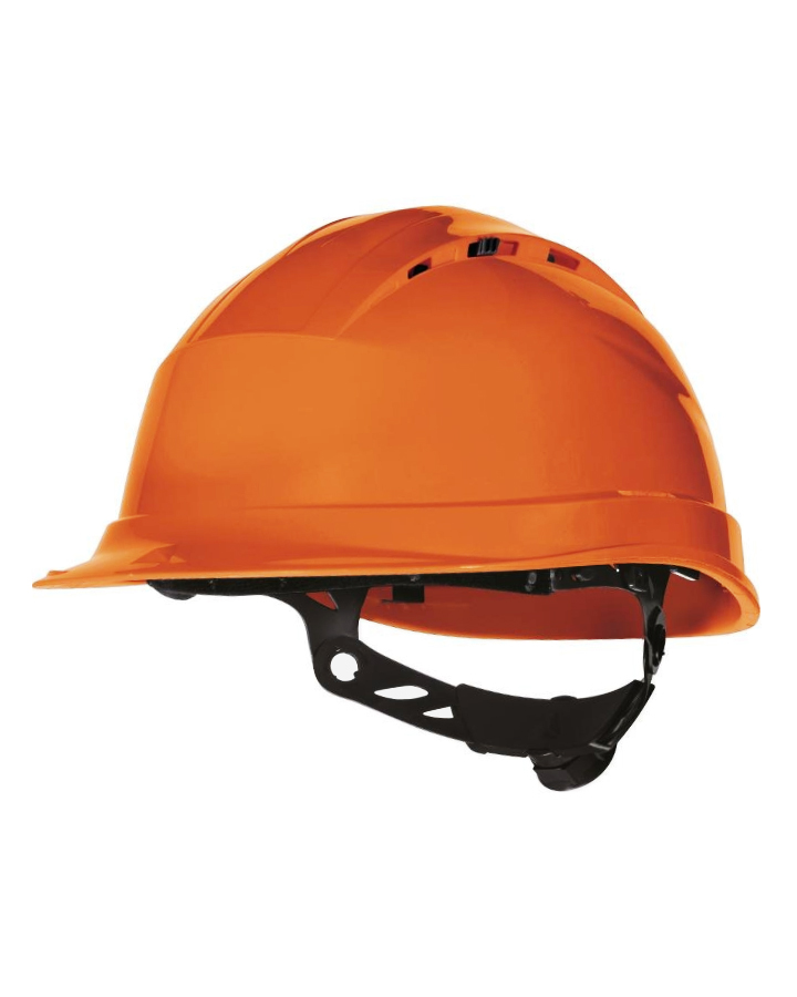 Каска защитная DeltaPlus™ "QUARTZ UP IV" (с храповиком) оранжевая